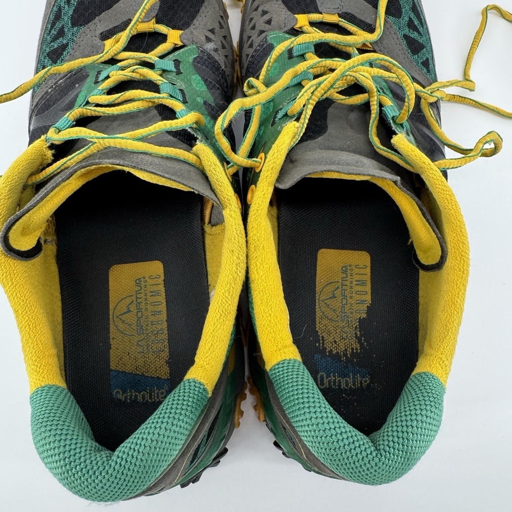 LA Sportiva Bushido Shoes Trail Running Hiking Green/Yellow Mens Sz 13 - Picture 6 of 16